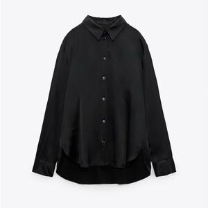 Black Zara satin blouse